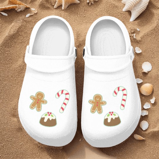 Cute Gingerbread Man Candy Cane and Christmas Nurse Clogs