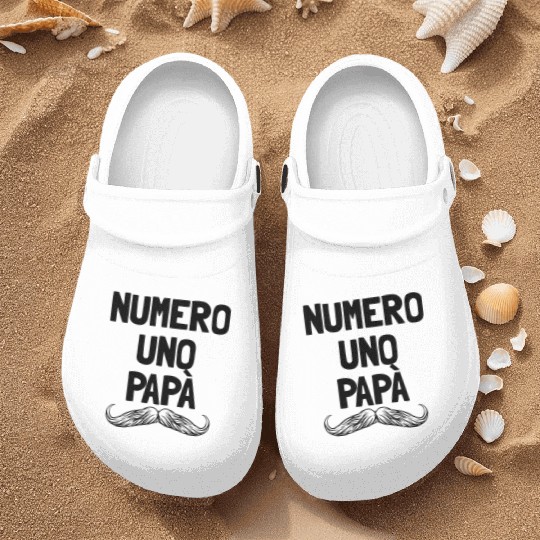 Numero Uno Papa Italian Dad Father's Number 1 Dad Nurse Clogs