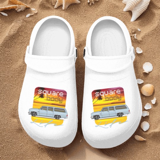 square Light Blue Nurse Clogs