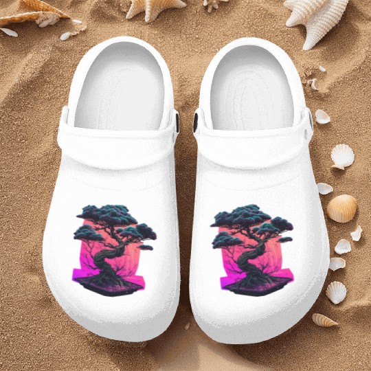 Synthwave Bonsai Tree Nurse Clogs