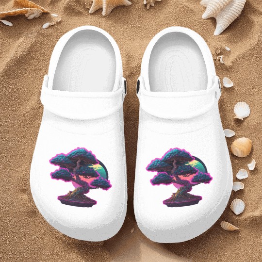 Synthwave Bonsai Tree Nurse Clogs