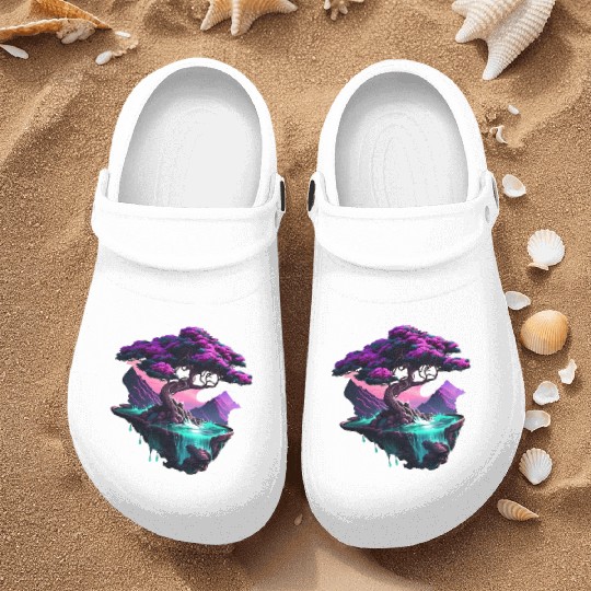 Synthwave Bonsai Tree Nurse Clogs