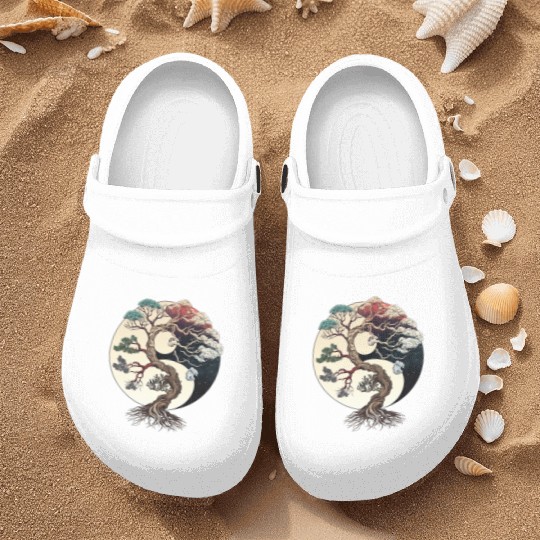 Yin and Yang Bonsai Tree Nurse Clogs