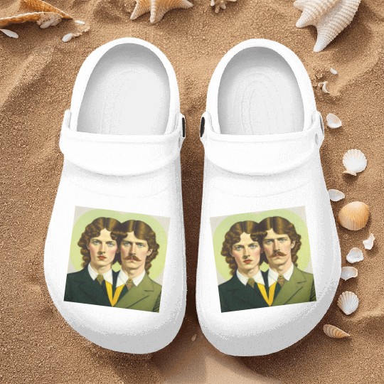 A couple of men standing Nurse Clogs