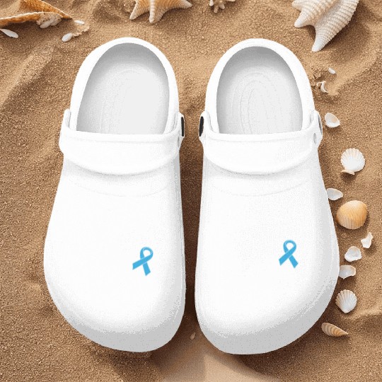 Prostate Cancer Warrior Light Blue Ribbon Dad Nurse Clogs