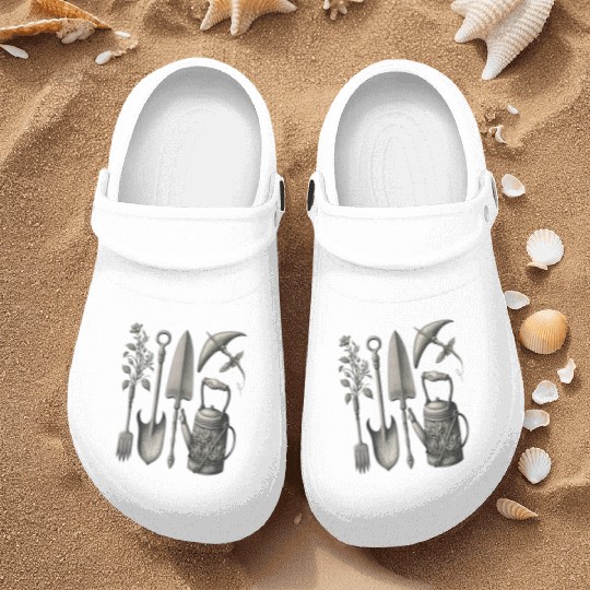 Florist Gardener Dad Grayscale Gardening Tools Nurse Clogs