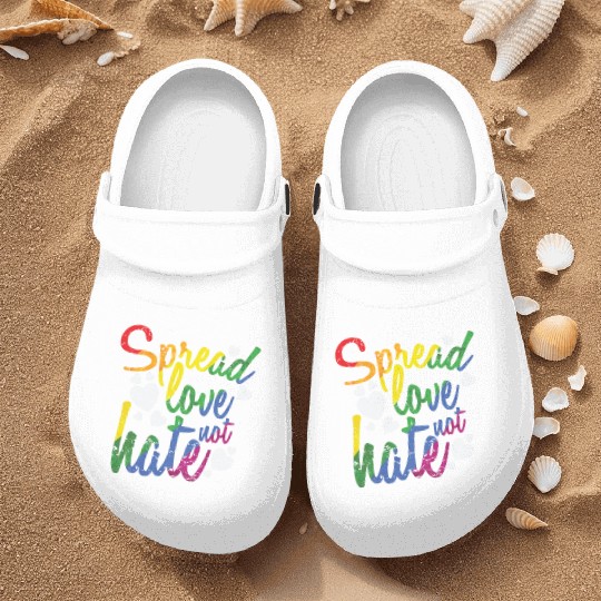 Spread Love not hate LGBT Rainbow Nurse Clogs
