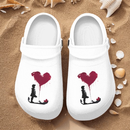 Banksy Love Heart Style Nurse Clogs