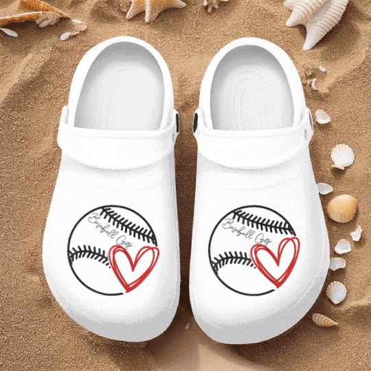 Baseball Gigi Heart Funny Baseball Lover Nurse Clogs