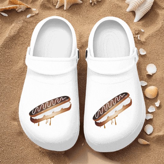 Illustration of a stuffed eclair with cream Nurse Clogs