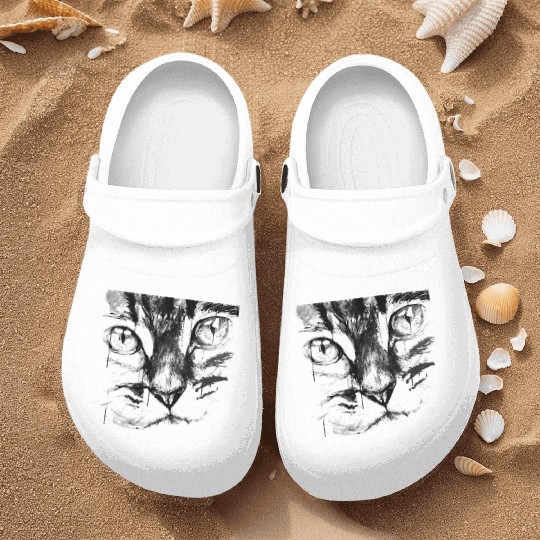cat face Nurse Clogs