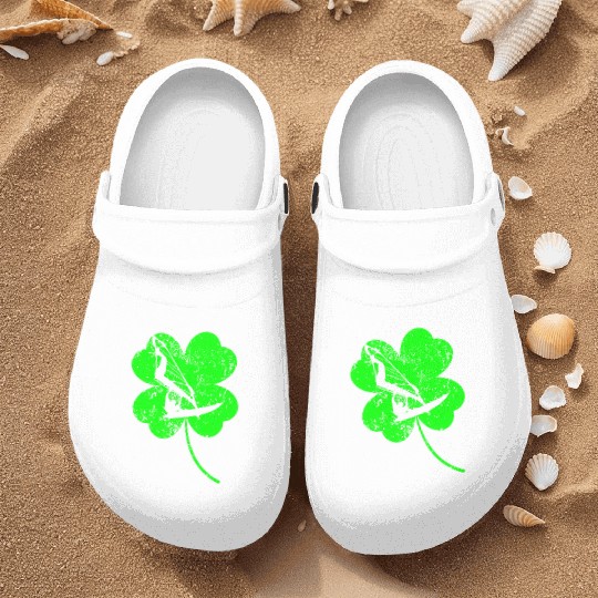 Windsurfing St. Patrick's day shamrock Nurse Clogs