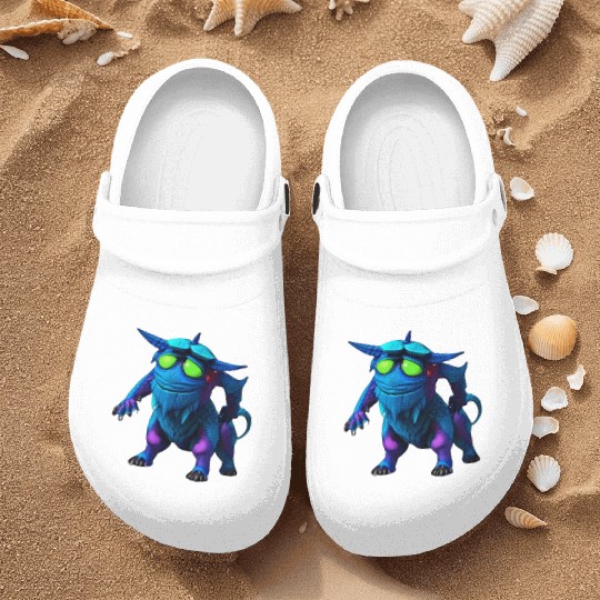 blue realistic monster Nurse Clogs
