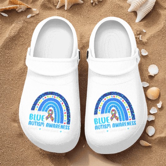 Rainbow Be Kind Trendy Nurse Clogs We Wear Blue For Autism