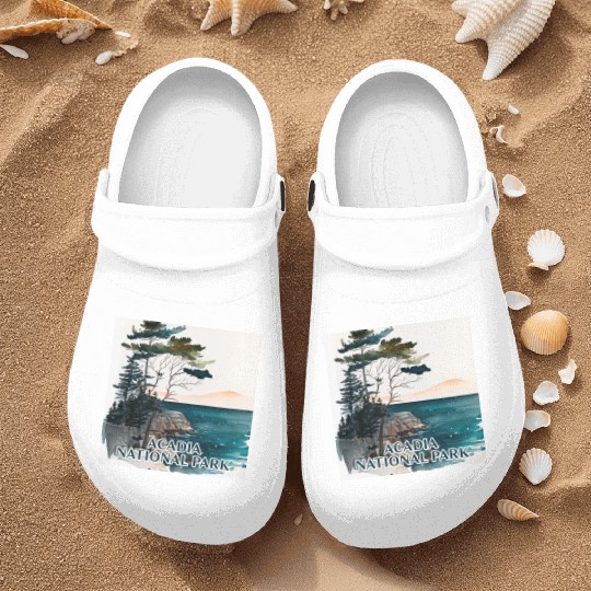 Acadia National Park Watercolor Nurse Clogs