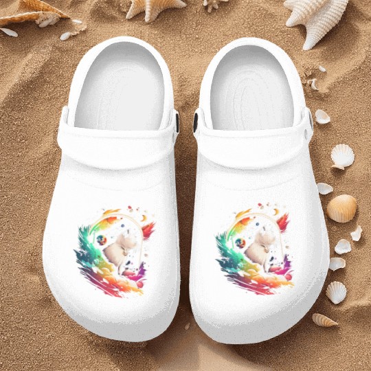 Space Cat on Galaxy Cat Lover Nurse Clogs