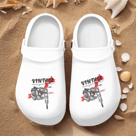 Motorbike Art Vintage Nurse Clogs