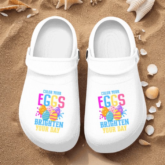 Easter Colorful Egg Dye Rabbit Egg Hunt Nurse Clogs