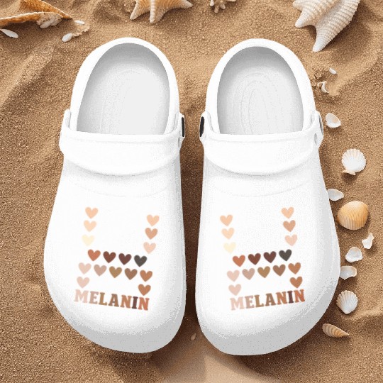 Black history month m for melanin african american Nurse Clogs