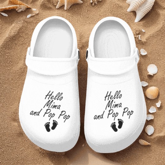 Hello Mima and Pop Pop Grandparents Baby, New Nurse Clogs
