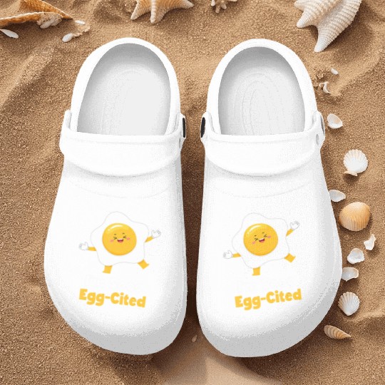 I m Sooo Egg Cited Breakfast Fried Egg Easter Sun Nurse Clogs