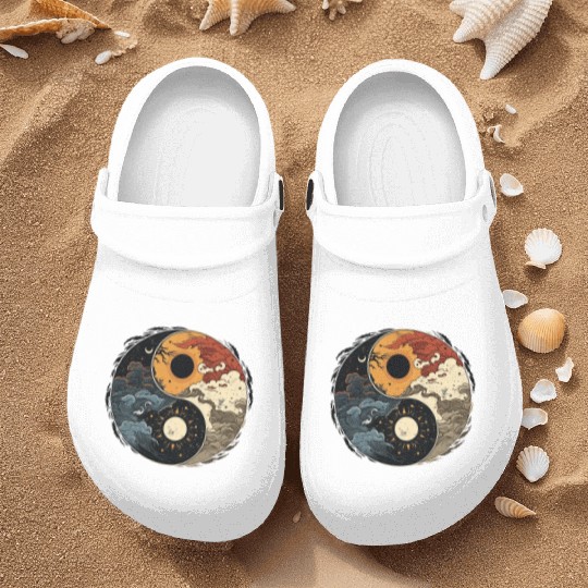 Sun and moon yin yang Nurse Clogs