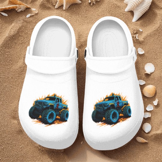 abstract monster truck Nurse Clogs
