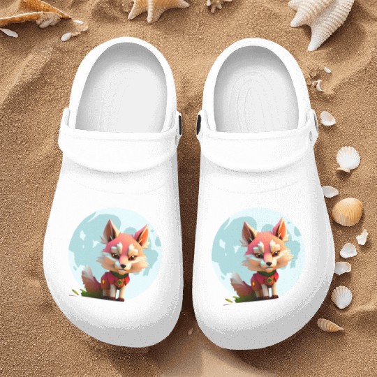 Wolf howling at the moon graphic Nurse Clogs