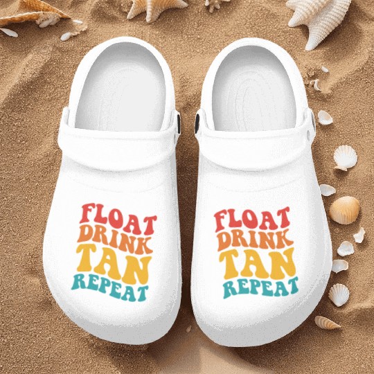 Float Drink Tan Repeat Nurse Clogs