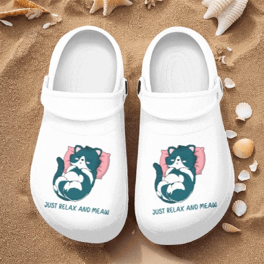 JUST RELAX AND MEOW Nurse Clogs