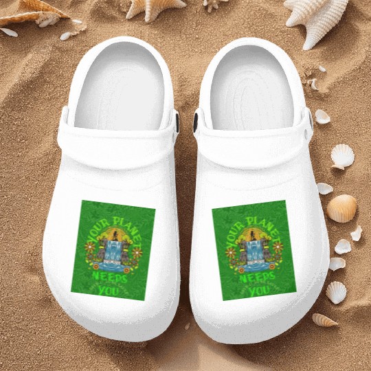 Your planet need you, (Sustainable for Earth Day) Nurse Clogs