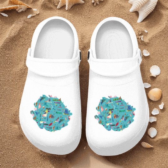 Sailing Boats Multi Blue Nurse Clogs