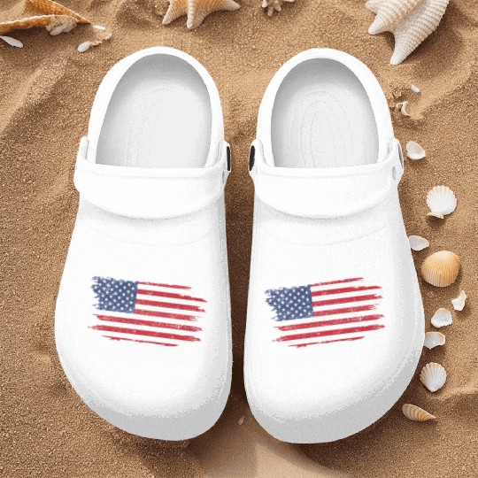 In God We Trust Us Flag Patriotic Nurse Clogs