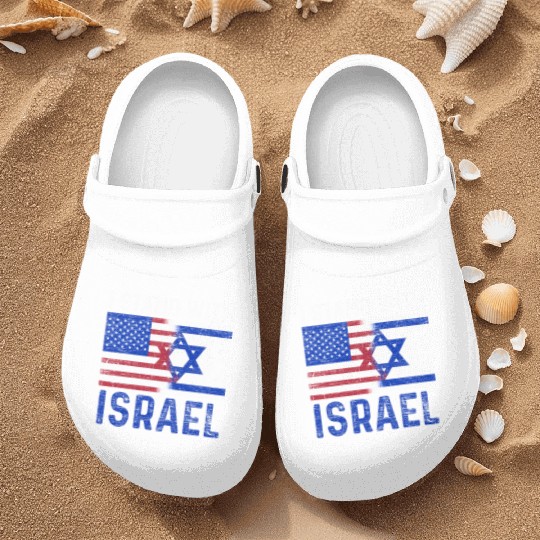 Us Flag I Stand With Israel Nurse Clogs
