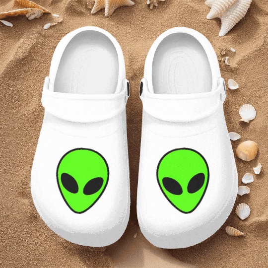 Alien Head Pocket Patch Area 51 Nurse Clogs