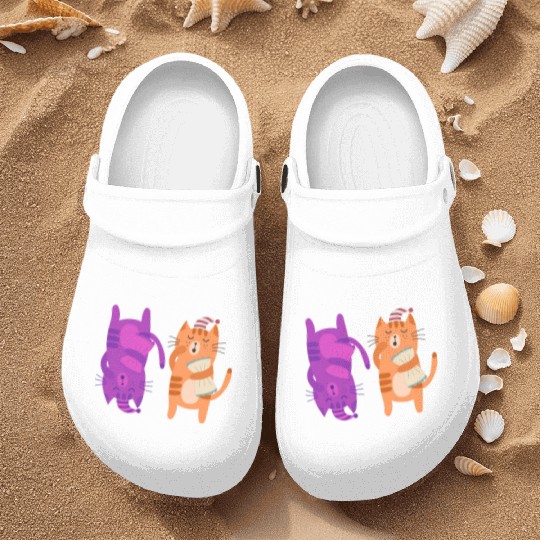 Cats Nap Napping Kitties Hugging Pillows Nurse Clogs