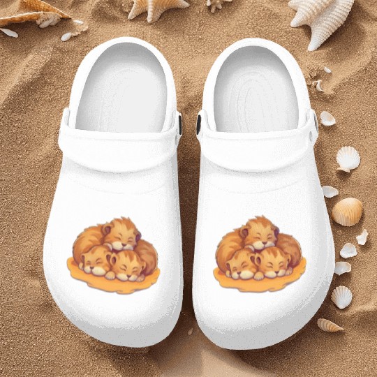 Sleeping lion cubs Nurse Clogs