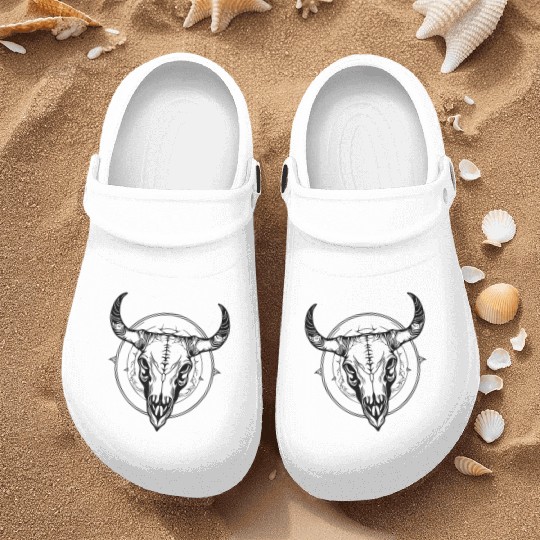 Cow Skull Boho Nurse Clogs
