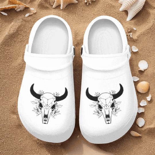 Cow Skull Boho Nurse Clogs