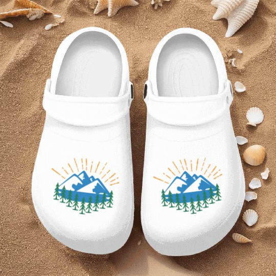 Blue Mountain And Forest Nurse Clogs