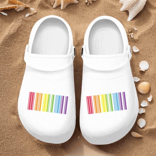 Proud Star Rainbow Barcode LGBTQ Pride Month Gift Nurse Clogs