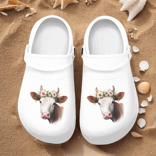 Cow Sunflower Flower Sunshine Wos Nurse Clogs