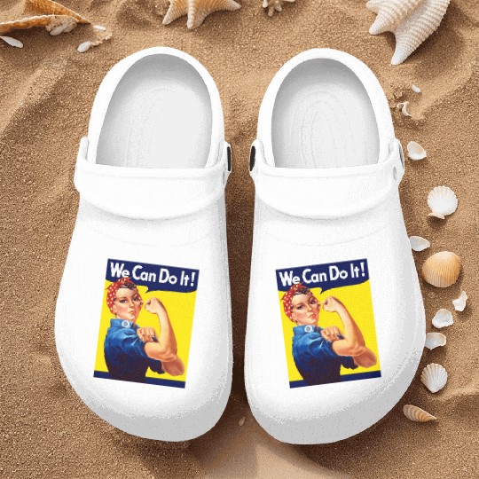 Rosie The Riveter We Can Do It Nurse Clogs