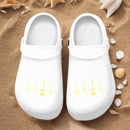 Bass Guitar Player Heartbeat Nurse Clogs