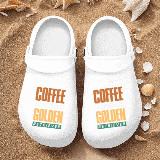 Coffee And Golden Retriever Dog Lover Nurse Clogs