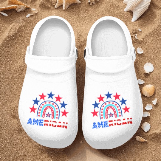 American Independence Day Love America Patriot Nurse Clogs