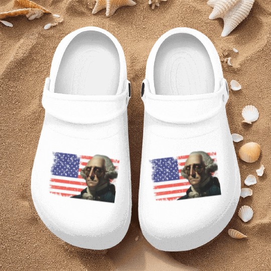 Merica George Washington Independence Day USA Nurse Clogs