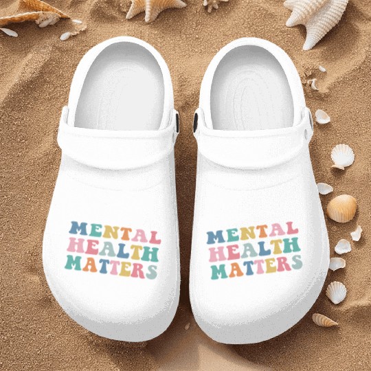 Mental Health Matters Colorful Aesthetic Preppy Nurse Clogs