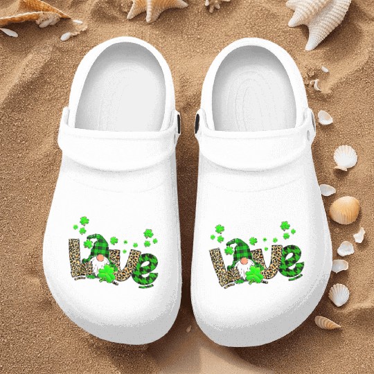 Bleached Love St Patric Day Gnomes Shamrock For Nurse Clogs