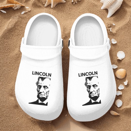 Black White Abraham Lincoln Nurse Clogs